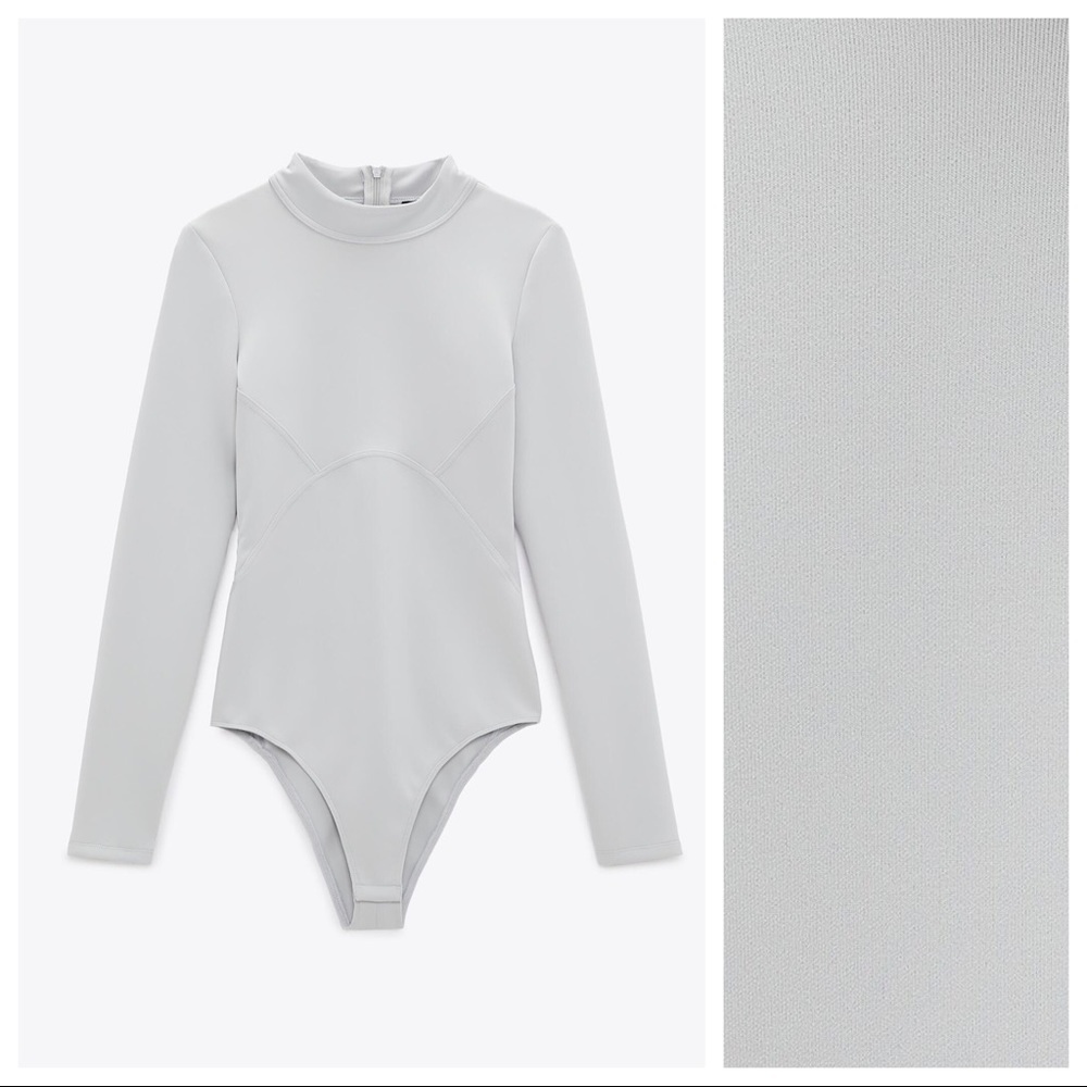 NWT. Zara Gray Bodysuit. Size XS.